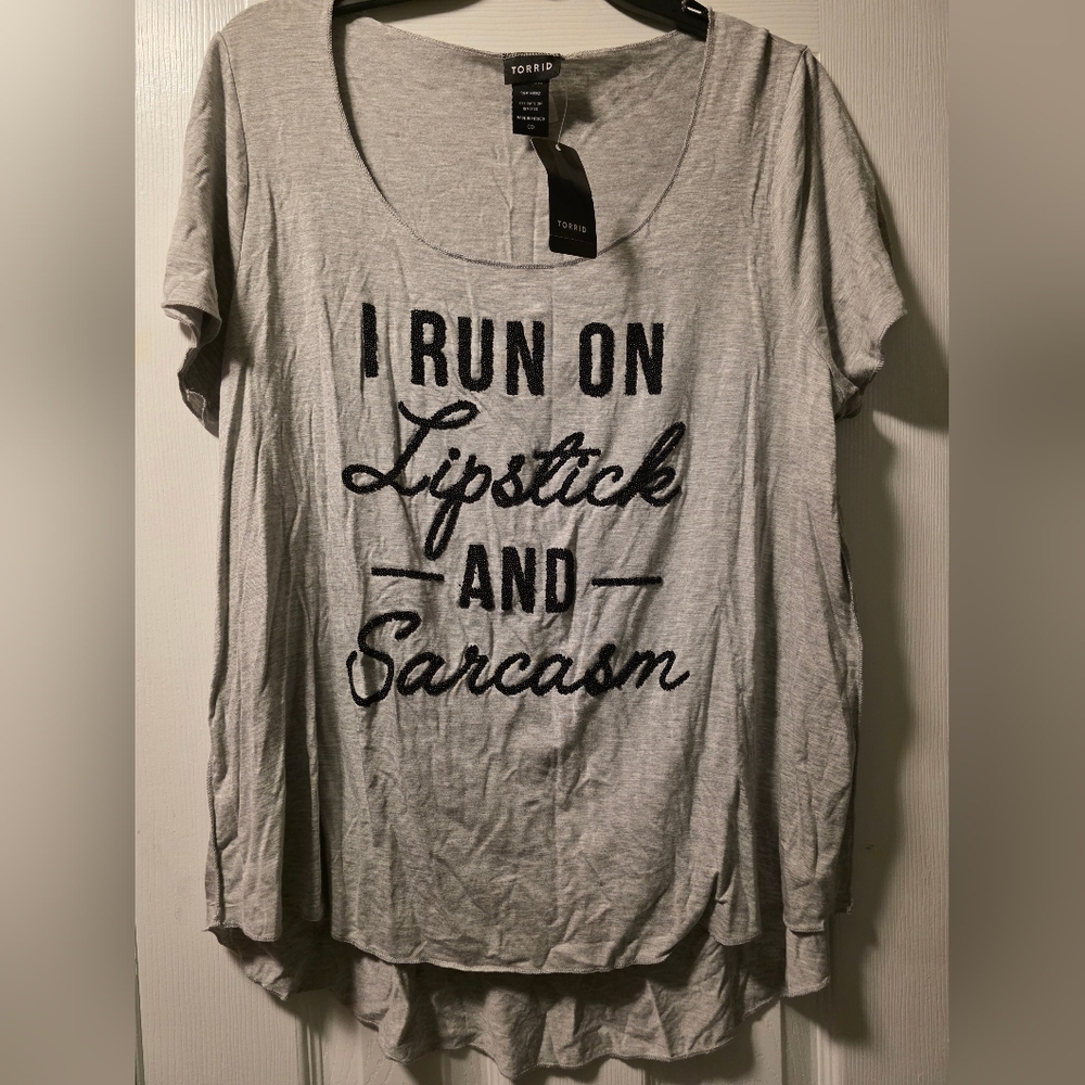 Gray Graphic T-Shirt with Black Text